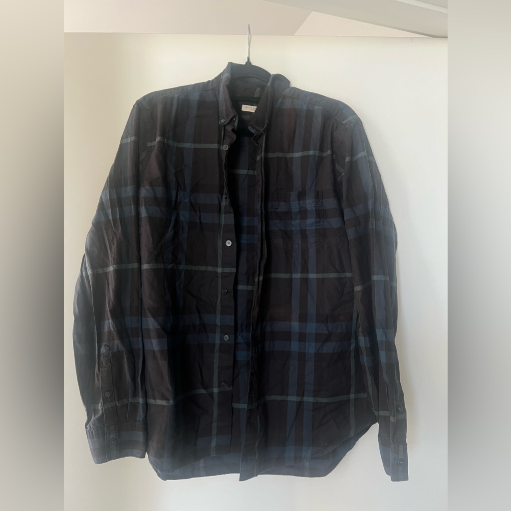 Navy Blue Mens Burberry Shirt Authentic